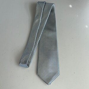 Joseph Abboud Silver and Blue Patterned Tie